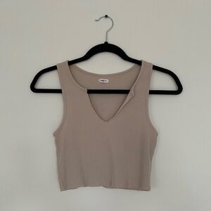 2/$20❤️ | Garage Taupe Ribbed Crop Top